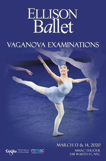 advertisement image featuring dancer in lilac leotard