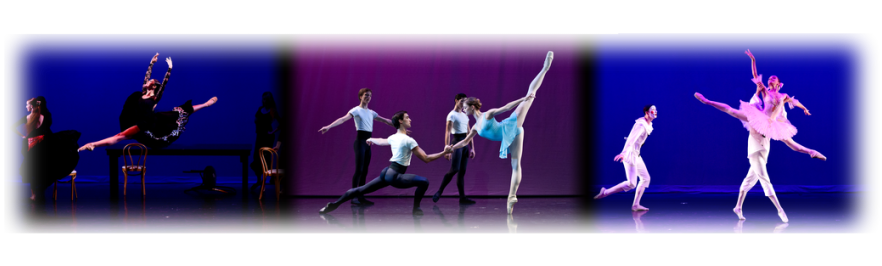 a banner image with photos from Ellison Ballet performances