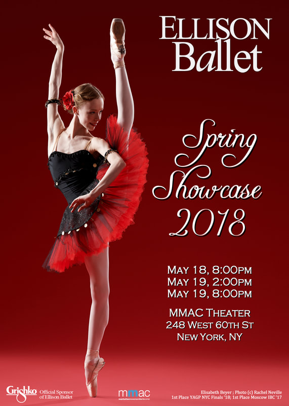 advertisement image featuring dancer in red and black tutu